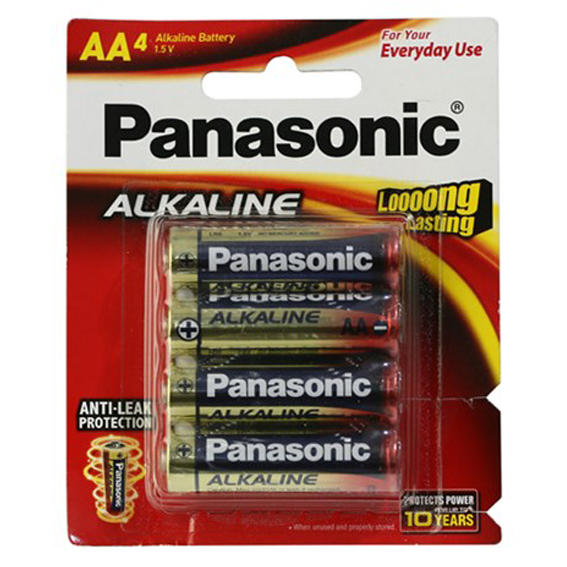 Pin AA 4 viên Alkaline Panasonic LR6T-4B-V Màu Đen