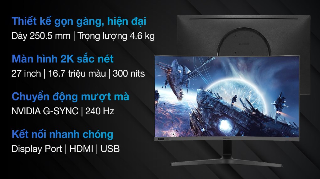 Màn hình Samsung Gaming LC27RG50FQEXXV 27 inch Full HD/240Hz/4ms