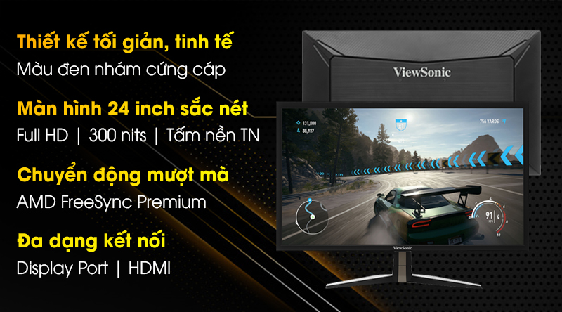 Màn hình ViewSonic Gaming VX2458-P-MHD 24 inch Full HD/144Hz/1ms