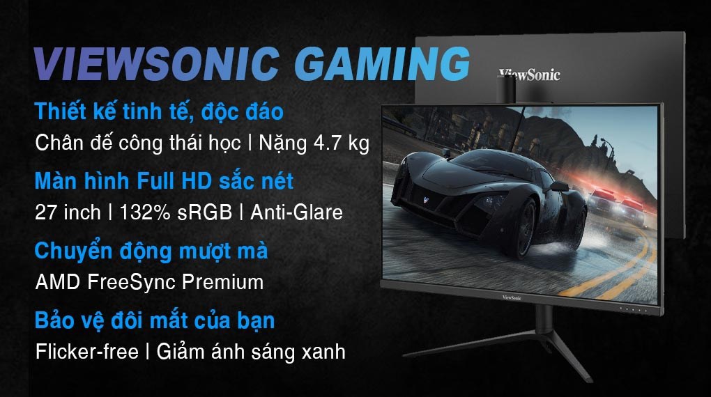 Màn hình ViewSonic Gaming VX2728J 27 inch FHD/165Hz/0.5ms/FreeSync/DisplayPort