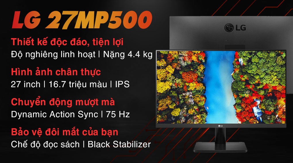 Màn hình LG 27MP500-B.ATV 27 inch FHD/IPS/75Hz/5ms/HDMI