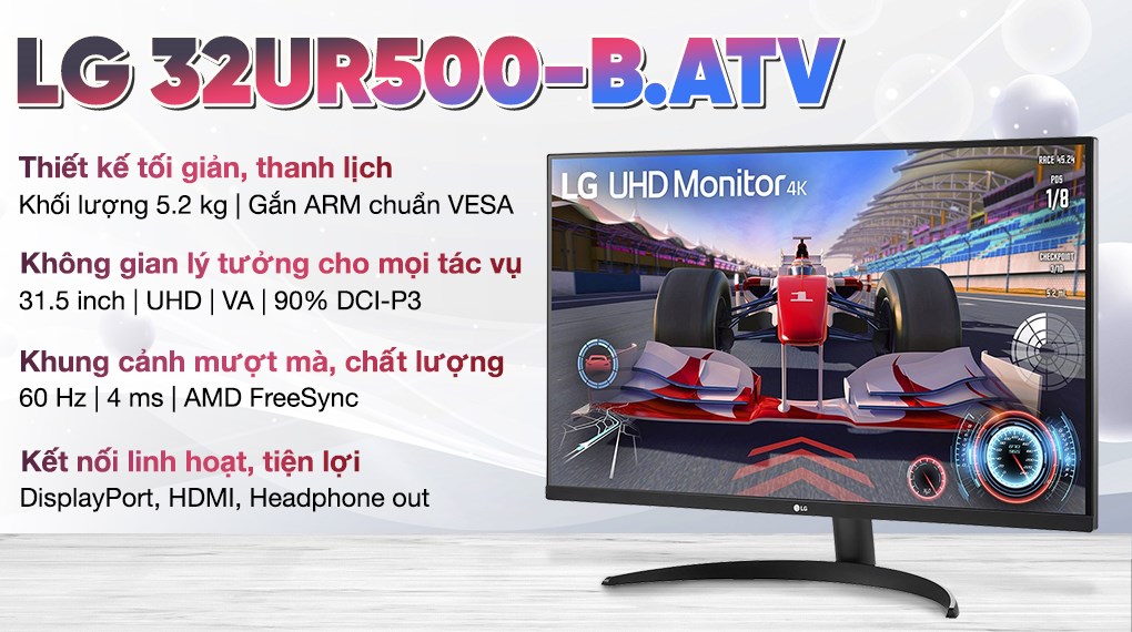 Màn hình LG 32UR500-B.ATV 31.5 inch 4K/VA/60Hz/4ms