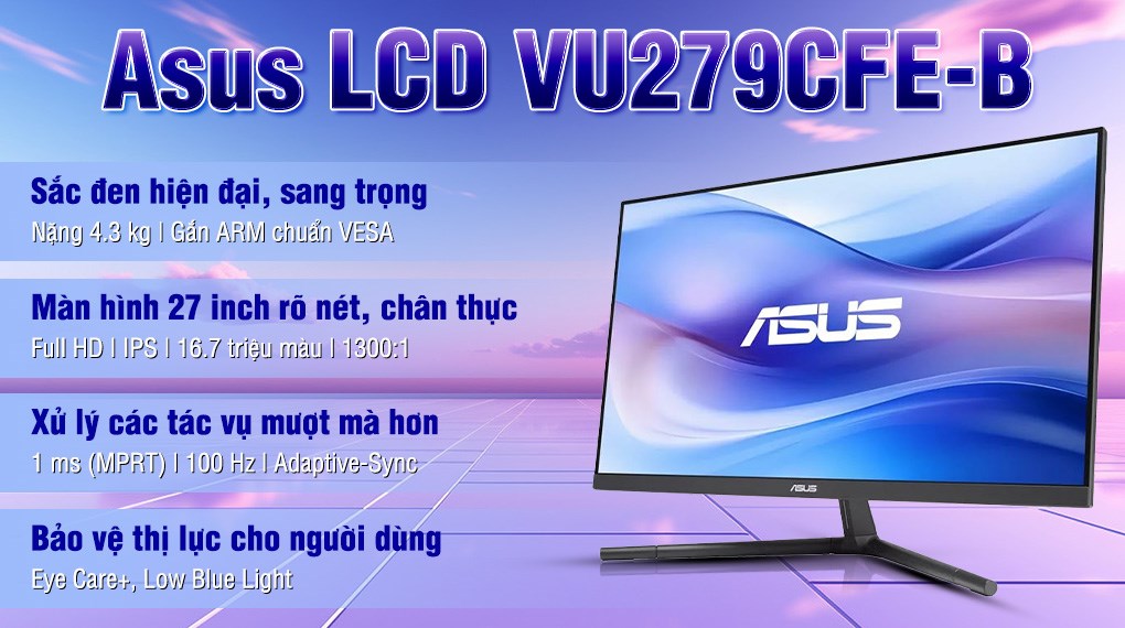 Màn hình Asus VU279CFE-B 27 inch FHD/IPS/100Hz/1ms