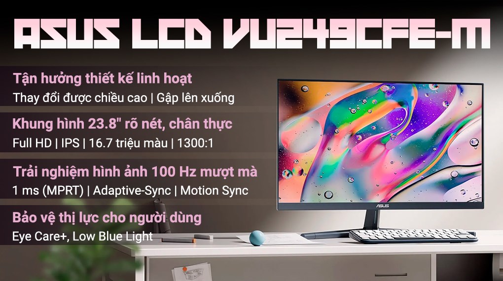 Màn hình Asus VU249CFE-M 23.8 inch FHD/IPS/100Hz/1ms