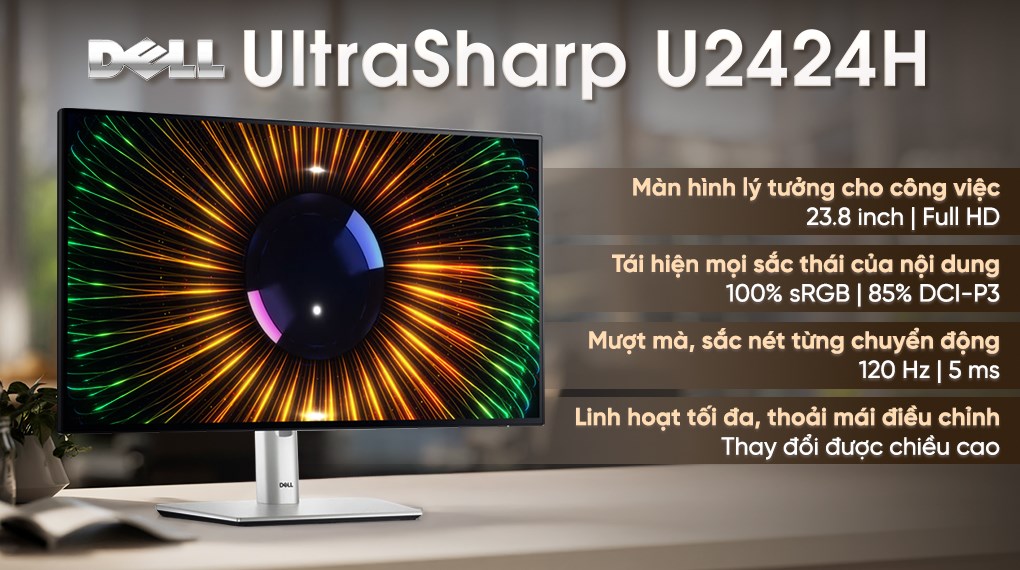Màn hình Dell UltraSharp U2424H 23.8 inch FHD/IPS/120Hz/5ms