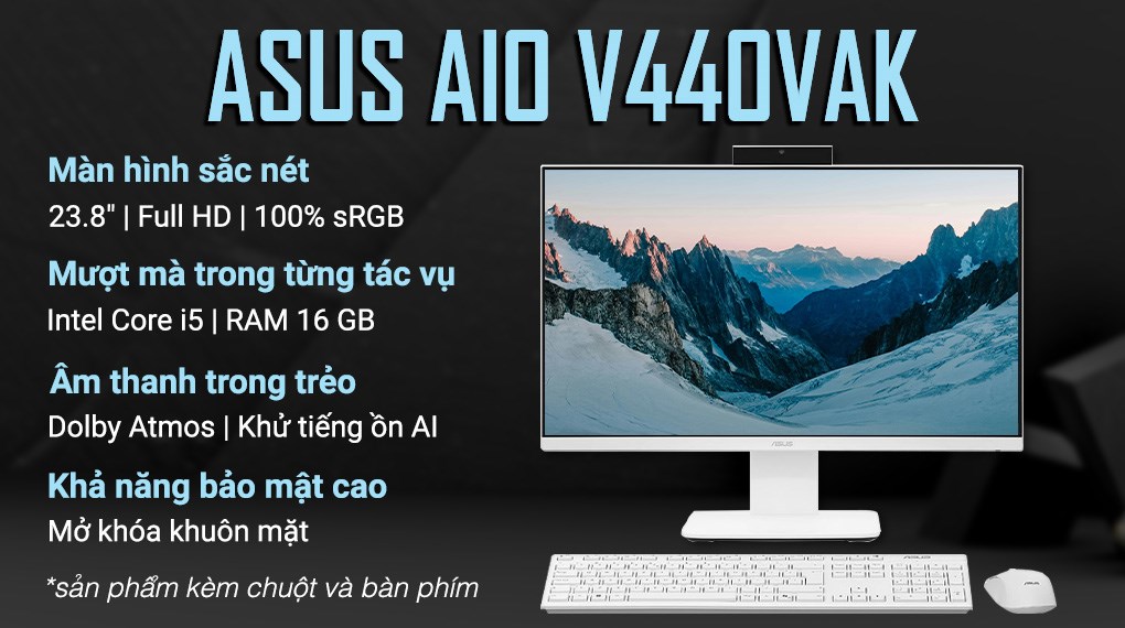 ASUS AIO V440VAK i5 13420H/16GB/512GB/23.8"FullHD/Bàn phím/Chuột/Win11 (WPC065W)
