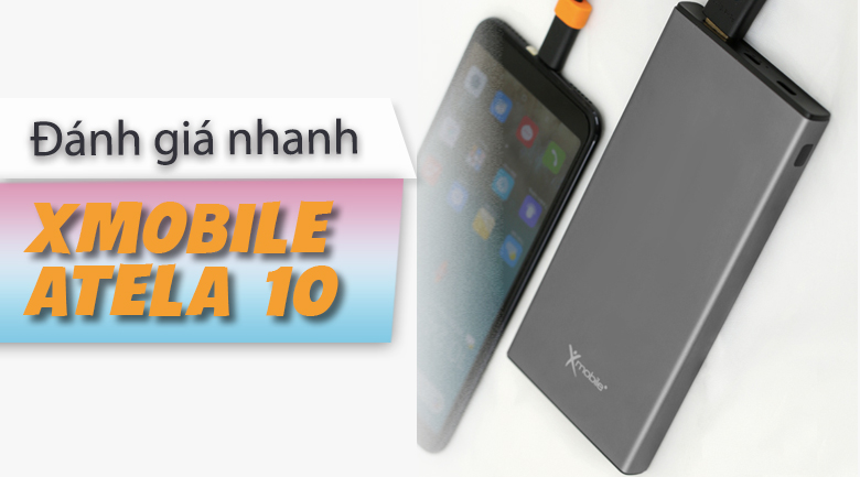 Pin sạc dự phòng Polymer 10.000 mAh Type C Xmobile Atela 10