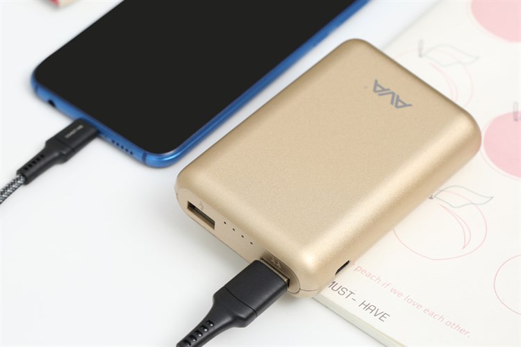 Pin sạc dự phòng 7.500 mAh AVA LA 10K-1 Màu Vàng đồng