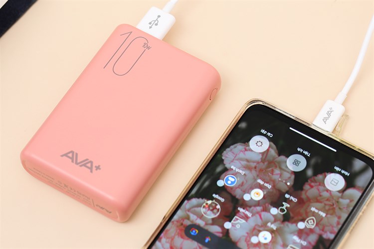 Pin sạc dự phòng Polymer 10.000 mAh 12W AVA+ PJ JP192 Màu Hồng