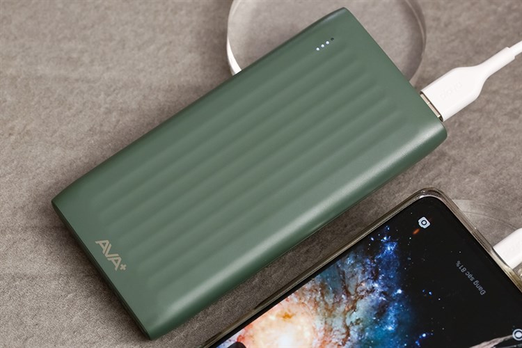 Pin sạc dự phòng Polymer 10000mAh 10.5W AVA+ DS006 Màu Xanh rêu