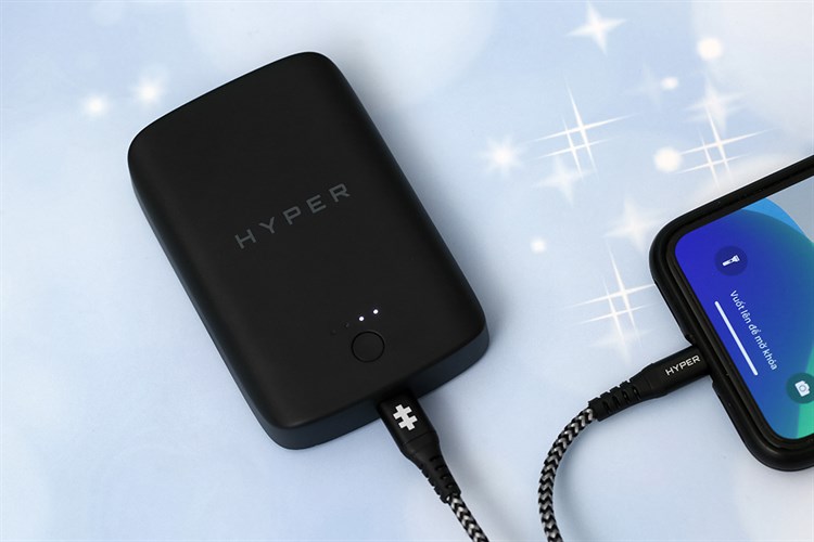 Pin sạc dự phòng Polymer 5000mAh Không dây Magnetic Type C 12W HyperJuice HJ-WL61TC Màu Đen