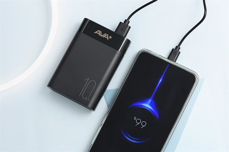 Pin sạc dự phòng Polymer 10000mAh 12W AVA+ JP299 Màu Đen