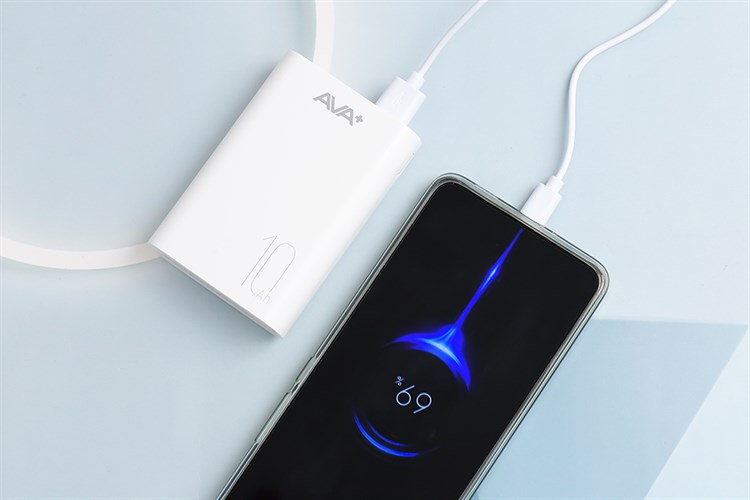 Pin sạc dự phòng Polymer 10000mAh 12W AVA+ JP299 Màu Trắng