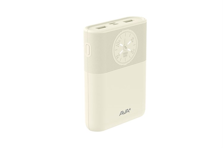 Pin sạc dự phòng Polymer 10000mAh 12W AVA+ DS266C Màu Vàng nhạt