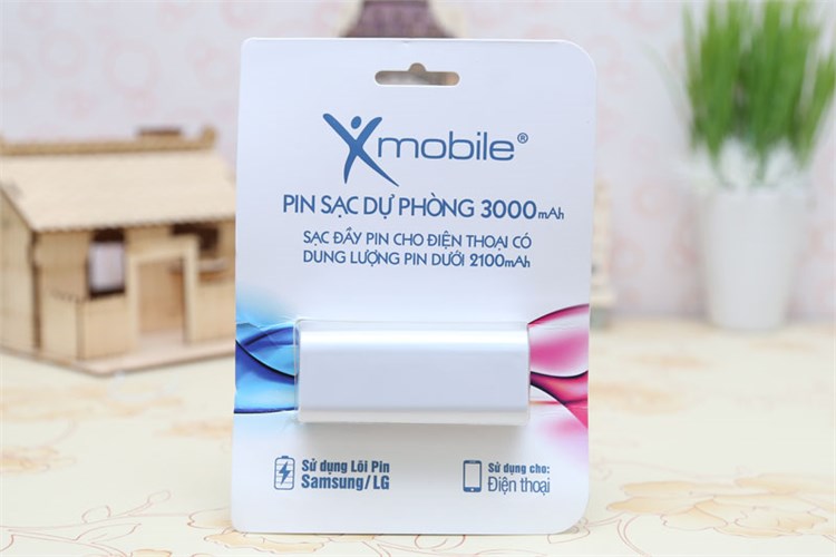 Pin sạc dự phòng X mobile 3000 mAh Màu Trắng