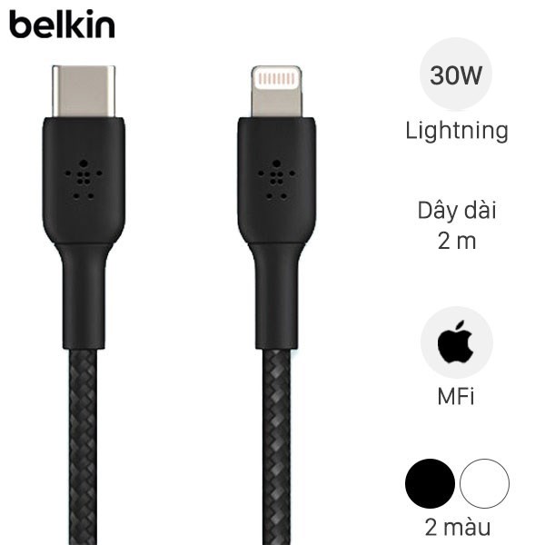 Cáp Type C - Lightning MFI 2m Belkin CAA004