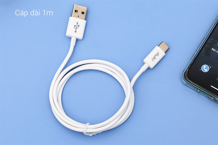 Cáp Type C 1m AVA+ TC1000N Màu Trắng