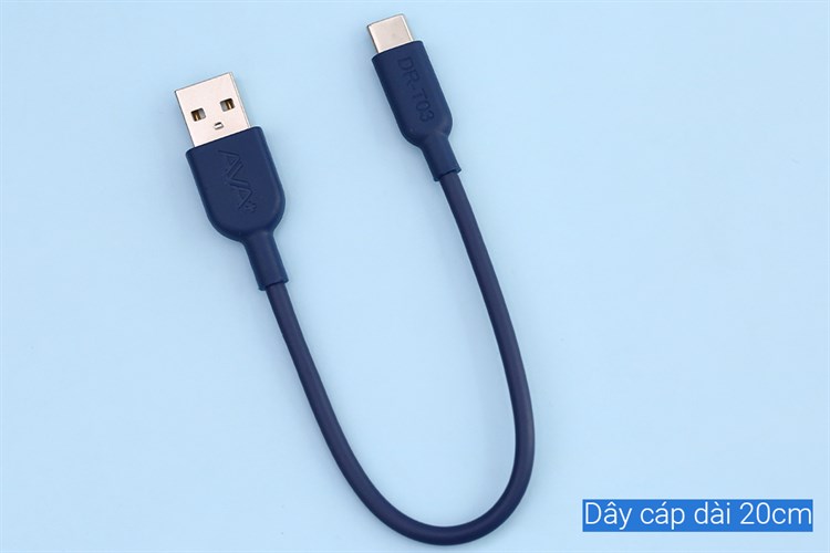 Cáp Type C 0.2m AVA+ DR-T03 Màu Xanh Navy