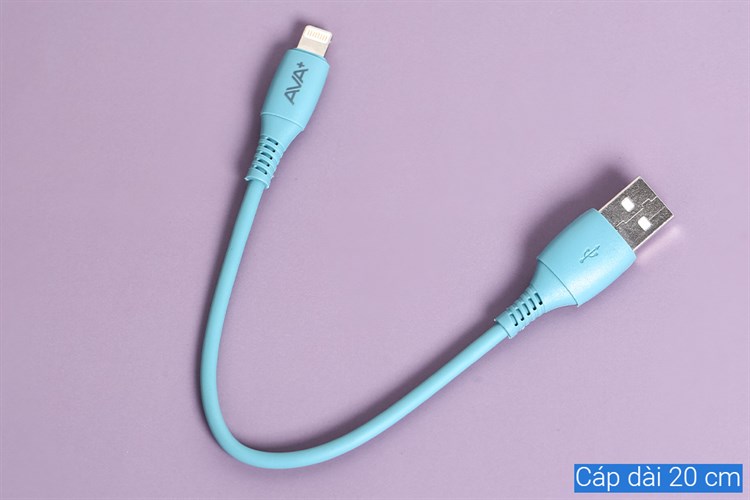 Cáp Lightning 0.2m AVA+ CN034 Màu Xanh ngọc