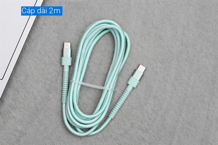 Cáp Type C - Type C 2m Hydrus DS465 Màu Xanh mint