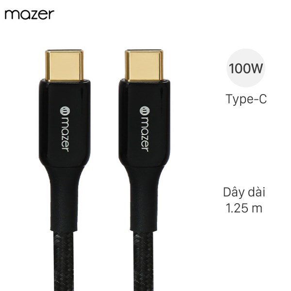 Cáp Type C - Type C  1.25m Mazer C2C125