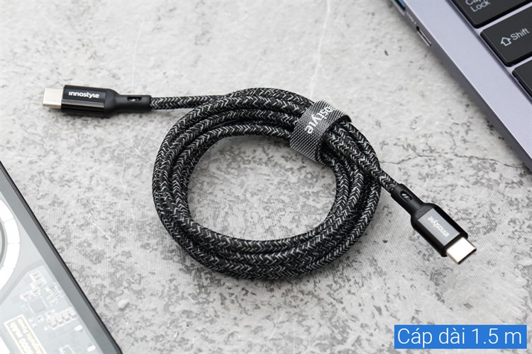Cáp Type C - Type C 1.5m Innostyle Powerflex ICC150AL Màu Đen
