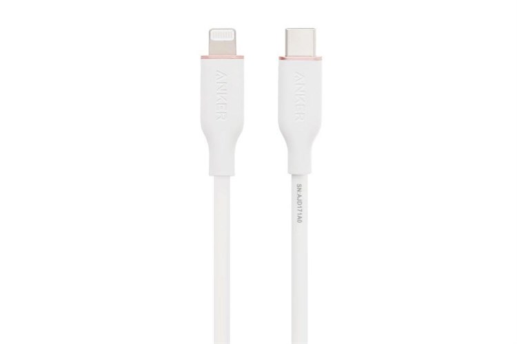 Cáp Type C - Lightning MFi 0.9m Anker PowerLine III Flow A8662 Màu Trắng