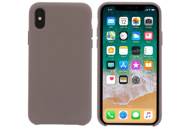 Ốp lưng iPhone X da Apple MQT92 Xám Nâu Màu Xám