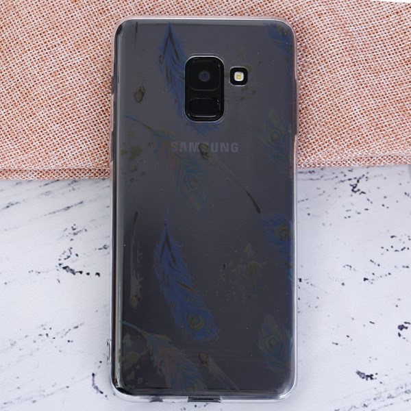 Ốp lưng Galaxy A8 2018 Nhựa dẻo in hình Transparent COSANO 001 Lông vũ