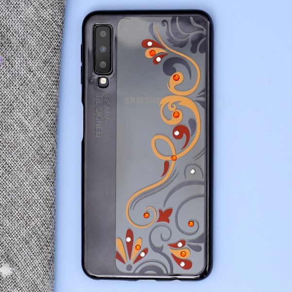 Ốp lưng Galaxy A7 2018 nhựa dẻo Secret garden OSMIA Đen