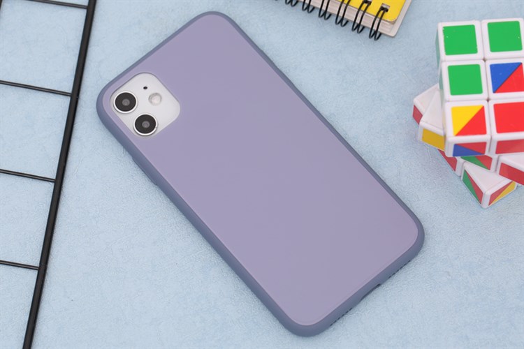 Ốp lưng iPhone 11 Nhựa cứng viền dẻo Tempered Glass silk OSMIA Lavender Màu Tím
