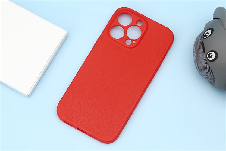 Ốp lưng iPhone 13 Pro Nhựa Dẻo Litchi Grain OSMIA Màu Đỏ
