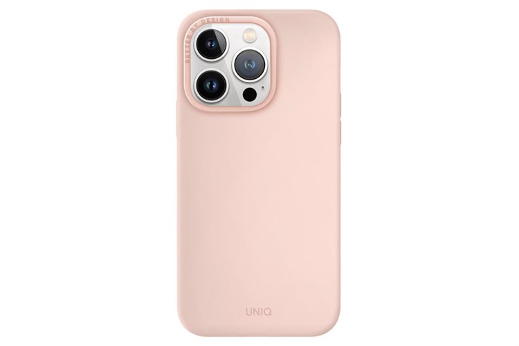 Ốp lưng Magsafe iPhone 14 Pro Silicone UniQ Hybrid Lino Chính hãng Màu Hồng