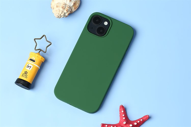 Ốp lưng iPhone 14 SILICONE CASE JM Màu Xanh lá đậm