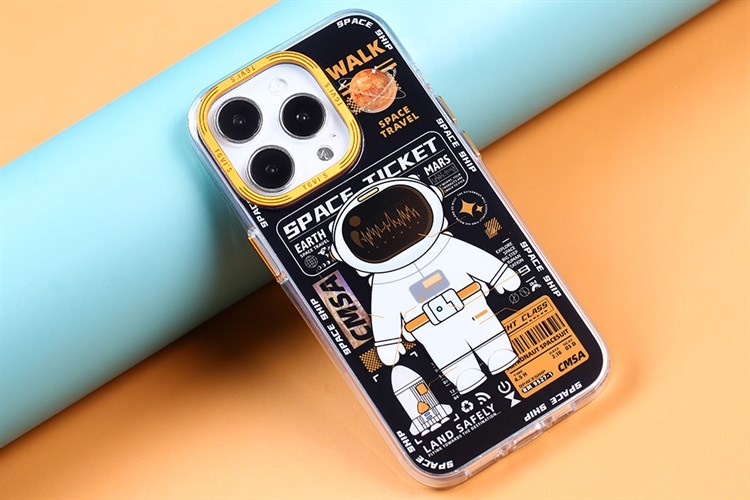 Ốp lưng iPhone 14 Pro Max Nhựa cứng viền dẻo TGVIS Phi hành gia Chính hãng Màu Đen