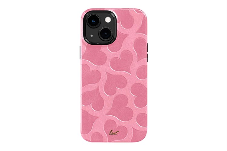 Ốp lưng iPhone 14 Nhựa dẻo Da PU Laut MOTIF Hearts Màu Hồng