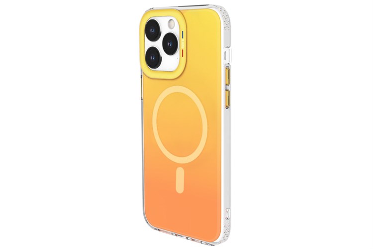 Ốp lưng MagSafe iPhone 15 Pro Max Nhựa cứng viền dẻo TGVIS GRACE NEON Màu Cam