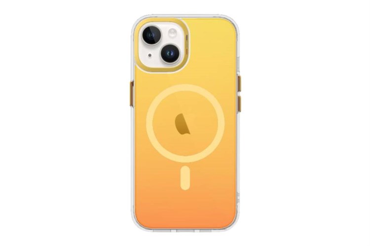 Ốp lưng MagSafe iPhone 15 Nhựa cứng viền dẻo TGVIS GRACE NEON Màu Cam