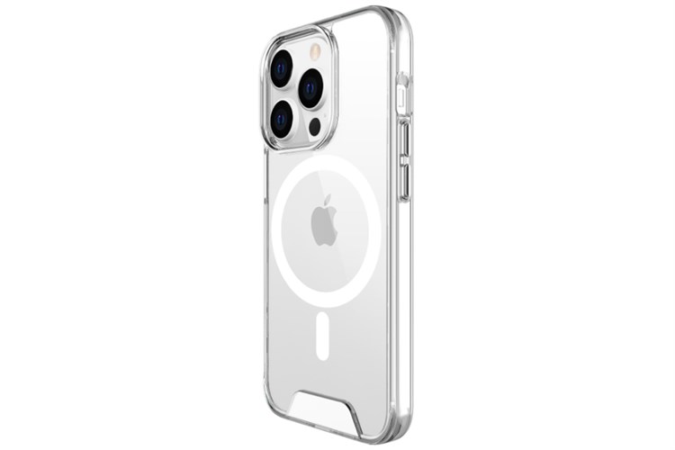 Ốp lưng MagSafe iPhone 15 Pro Max Nhựa cứng viền dẻo JINYA Màu Trắng