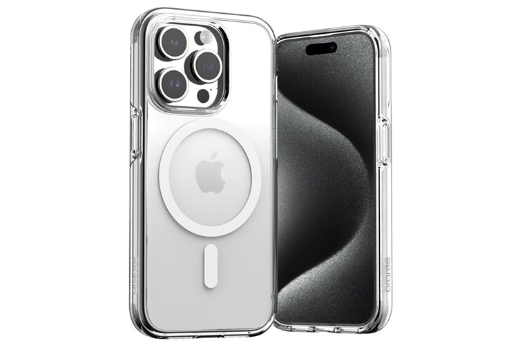 Ốp lưng MagSafe iPhone 15 Pro Nhựa cứng viền dẻo Araree Duple M Màu Trắng