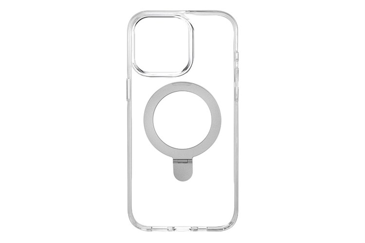 Ốp lưng MagSafe iPhone 15 Pro Max Nhựa cứng viền dẻo Jincase Stand JCS0075 Màu Trắng