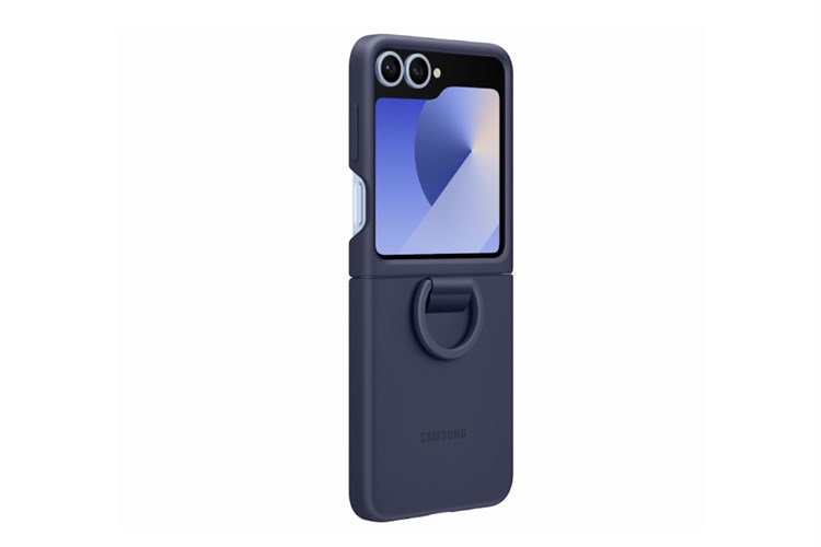 Ốp lưng nắp gập Galaxy Z Flip6 Silicone Samsung Chính hãng Màu Xanh Navy