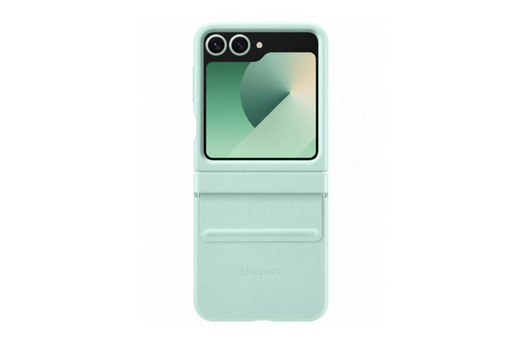 Ốp lưng Galaxy Z Flip6 Da thực vật Samsung Chính hãng Màu Xanh mint