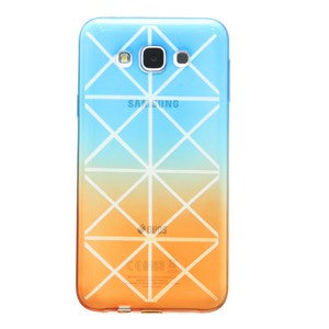 Ốp lưng Galaxy E7 Nhựa dẻo X-Mobile Cam Xanh