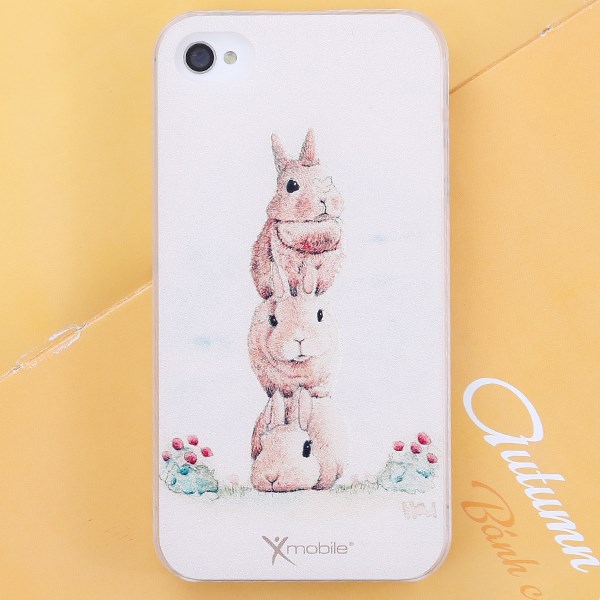 Ốp lưng iPhone 4 - 4S Nhựa in Thỏ Nâu