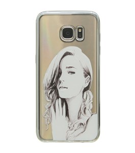 Ốp lưng Galaxy S7 Edge Nhựa in Electroplating Cô gái Trắng