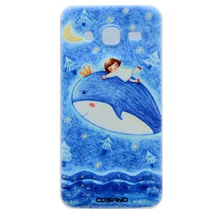 Ốp lưng Galaxy J2 (2016) Nhựa dẻo COSANO Cá voi Xanh