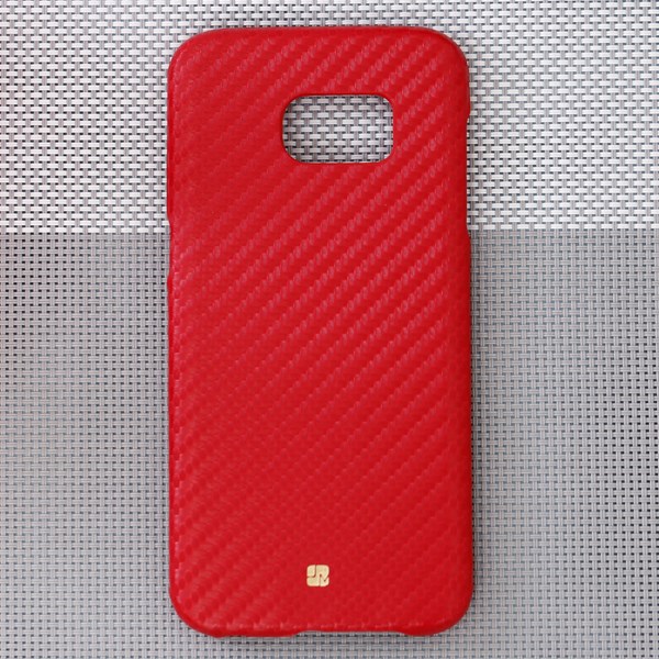Ốp lưng Galaxy S7 Edge Nhựa PU Carbon JM Đỏ