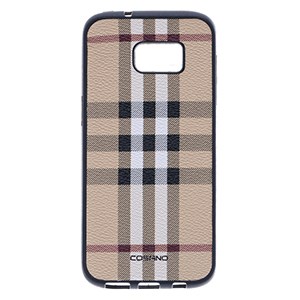 Ốp lưng Galaxy S7 Edge Nhựa PU COSANO Carô Nâu