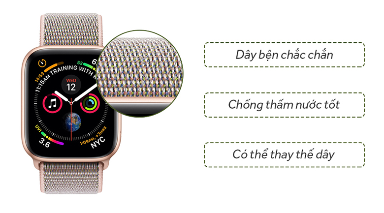 Apple Watch S4 GPS 44mm viền nhôm dây vải